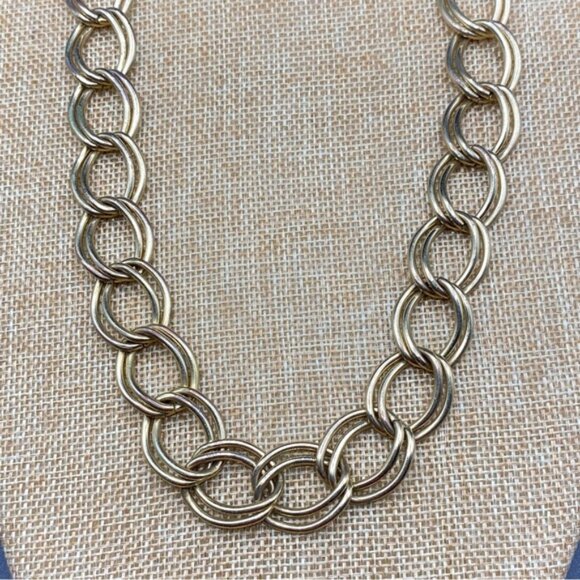 Vintage Goldtone Double Link Chain Necklace - Picture 5 of 5